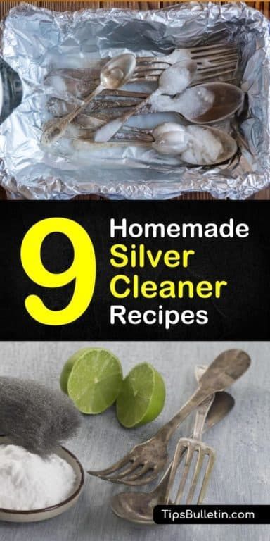 Silver Cleaner Diy, Natural Silver Cleaner, Pallet Trees, Cleaning Tarnished Silver, Tidy Tips, Recipe Using Lemons, Homemaking Ideas, Cleaning Silver, Jewelry Cleaner Diy