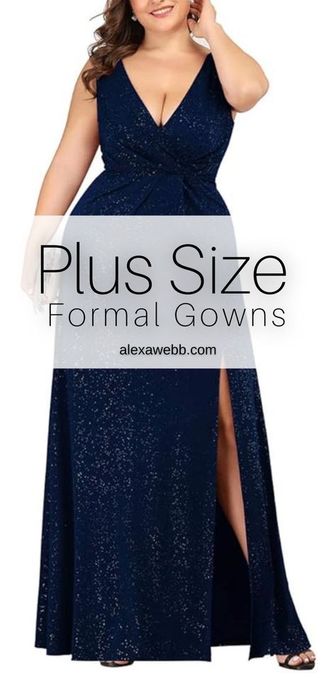 36 Plus Size New Year's Eve Gowns curated by Alexa Webb #plussize Formal Dress For Pear Shaped Women Plus Size, Maternity Formal Dress Plus Size, Navy Dress Plus Size, Plus Size Navy Blue Dress For Wedding, Formal Dress For Plus Size Women, Formal Dresses For Short Curvy Figures, Party Dress For Plus Size Women, Evening Gowns For Plus Size Women, Evening Dresses Plus Size Classy