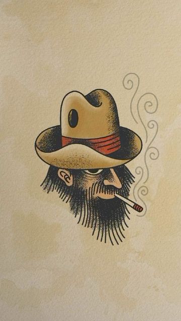 Ty Paulhus on Instagram: "Redrawing an older piece of hobo cowboy flash" Hobo Tattoo Ideas, Cowboy Poses Reference, Cowboy Flash, Hobo Tattoo, Cowboy Poses, Poses Reference Drawing, Cowboy Tattoo, Cowboy Tattoos, Vintage Matchbooks