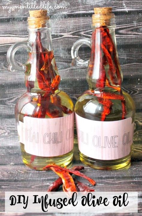 DIY Infused Olive Oil - Diy Infused Olive Oil, Infused Olive Oil Recipes, Recipe Gifts, Olive Oil Container, Christmas Articles, Olive Oil Recipes, Infused Olive Oil, Diy Recipe, Olive Oil Bottles