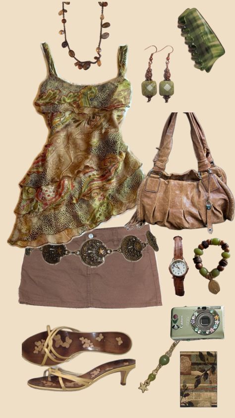 #vintage #green #brown #outfit #trendy #grunge #outfitinspo #style #artsy Vintage Artsy Outfit, Green Brown Outfit, Outfitinspo Style, Artsy Outfit, Brown Outfit, Dress Aesthetic, Green Brown, Style Inspiration, My Style