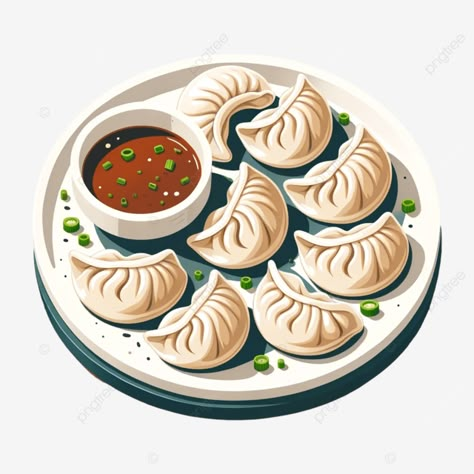 dumplings fried dumplings food illustration dumpling chinese painting lotus gourmet food png Momo Illustration Food, Dumpling Menu Design, Chinese Food Illustration Art, Food Recipes Illustration, Momos Illustration, Momos Logo, Chinese Food Art, Chinese Food Illustration, Dumpling Illustration