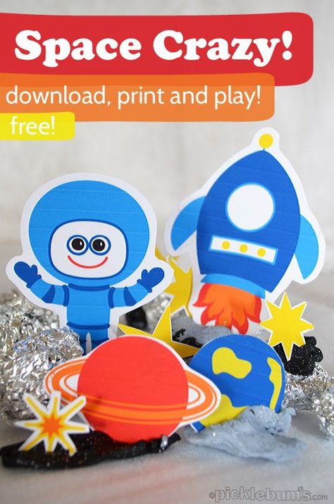 Space Crazy - free printable space characters to download print and play with! Space Classroom, Space Character, Outer Space Theme, Space Activities, Space Birthday Party, Space Party, Space Birthday, Play Dough, Space Theme