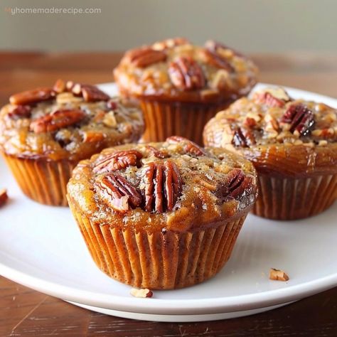 Easy Pecan Pie Muffins Recipe - My Home Made Recipe Pecan Pie Muffins Recipe, Pecan Muffins Recipe, Pecan Desserts Recipes, Easy Pecan Pie, Pecan Pie Muffins, Pie Muffins, Pecan Desserts, Pecan Muffins, Pecan Pie Easy