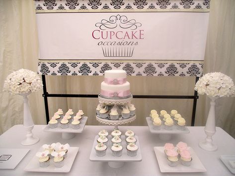 Wedding Fair - All Manor by Cupcake Occasions uk, via Flickr Wedding Expo Booth, Wedding Show Booth, Wedding Candy Cart, Bridal Show Booths, Wedding Website Examples, Wedding Party Songs, Booth Setup, Top Wedding Registry Items, Wedding Cake Display