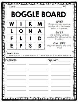 Supply Teaching Activities, Make Words From Letters Worksheet, Wordy Wednesday Activities, Esl Projects High School, Do Now Activities Morning Work, Boggle Worksheet Free, Boggle Board Classroom, Elementary Activities Fun For Kids, 3rd Grade Morning Work