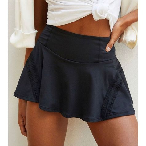 New With Tags. Free People Pleats And Thank You Skort. Black. Size Large. Self: 89% Poly, 11% Elastane Trim: 81% Nylon, 19% Elastane Made In Cambodia Machine Wash Banded Waist With Three Exterior Slip Pockets Built-In Shorts Lining Interior Slip Pocket And Mesh Tennis Ball Pocket Stretch-Fit Fabric With Lace Trim Skort Measures Approx 11" In Length Free People Skirts, Free People Movement Outfit, Golf Fits, Destroyed Denim, Free People Skirt, Sequin Mini Skirts, Free People Denim, Free People Movement, Tennis Ball