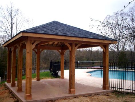 free standing wood patio cover plans Patio Plan, Covered Patio Ideas, Patio Addition, Modern Gazebo, Gazebo Roof, Covered Patio Design, Building A Patio, Outdoor Covered Patio, Wooden Gazebo