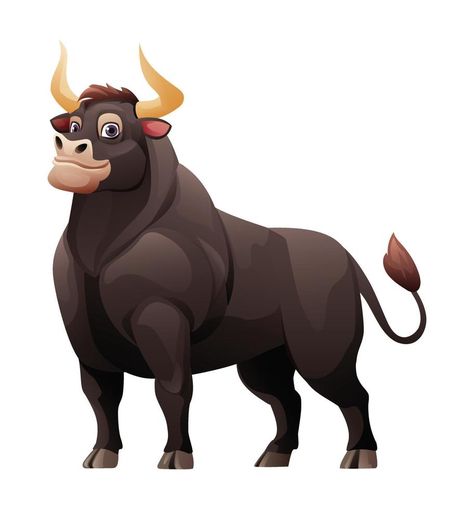 Bull cartoon illustration isolated on white background Bull Cartoon, Bull Illustration, Vector Landscape, Background Background, Single Image, Cartoon Illustration, Baby Animals, Art Inspo, Art Ideas