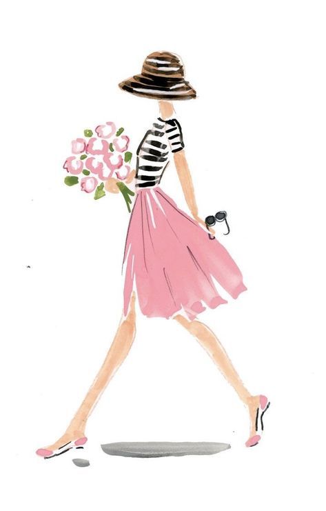 Woman Walking Illustration, Watercolor Dress Art, Watercolor Fashion Sketch, Jae Suk, Watercolor Birthday Cards, Watercolor Girl, Watercolor Paintings For Beginners, Watercolor Fashion, Watercolor Paintings Easy