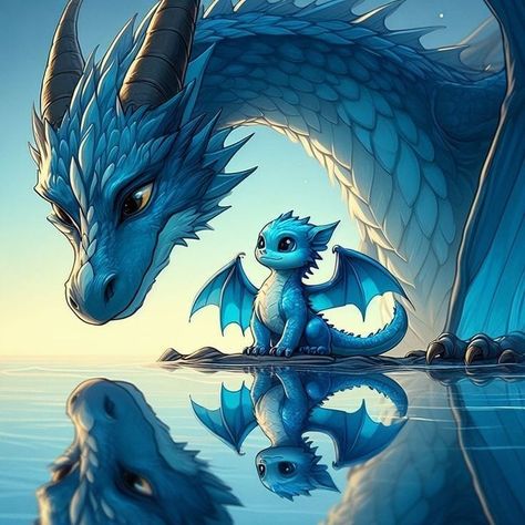 Dragons Flying, Blue Dragons, Dragon Wyvern, Dragon Breath, Sleeping Dragon, Types Of Dragons, Dragon Family, Good Images, Baby Magic