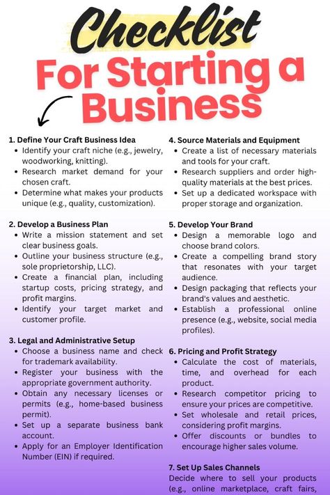 Use this comprehensive checklist to start your dream business remotely and build your brand with confidence. Also, check 35 crafts and business ideas that make serious money ($650/day and more). How Do You Start Your Own Business, How To Start A Craft Business From Home, Writing A Mission Statement, Easy Business Ideas, Business Binders, Small Business Marketing Plan, Business Strategy Management, Business Terms, Business Expenses