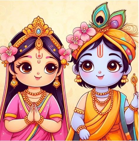 Radha Krishna Illustration Art, Radha Krishna Cute Drawings, Radha Krishna Cute Pics, Cute Radha Krishna Drawing, Lippan Artwork, God Cartoon, God Sketch, Cartoon Art Prints