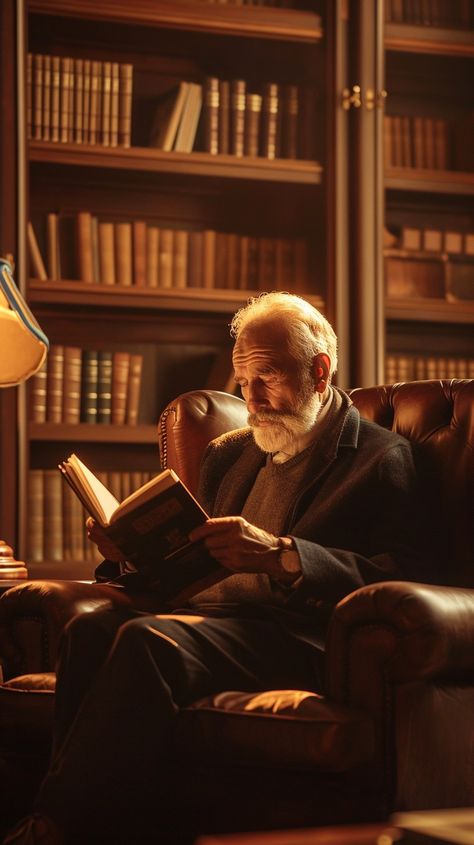 Men Reading Books Aesthetic, Man Reading Book Aesthetic, Man In Library, Reading Books Photography, Man With Book, Old Man Reading, Man Reading Book, Person Reading, Old Man Pictures