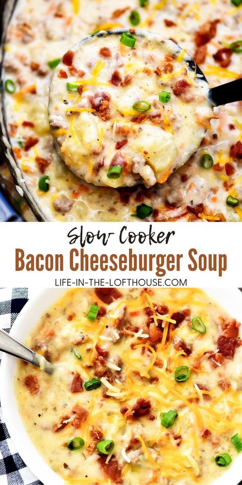 Texas Foods, Potatoes Ground Beef, Southern Appetizers, Slow Cooker Bacon, Soup Lovers, Bacon Cheeseburger Soup, Cheese Burger Soup Recipes, Cheeseburger Soup, Crockpot Soup Recipes