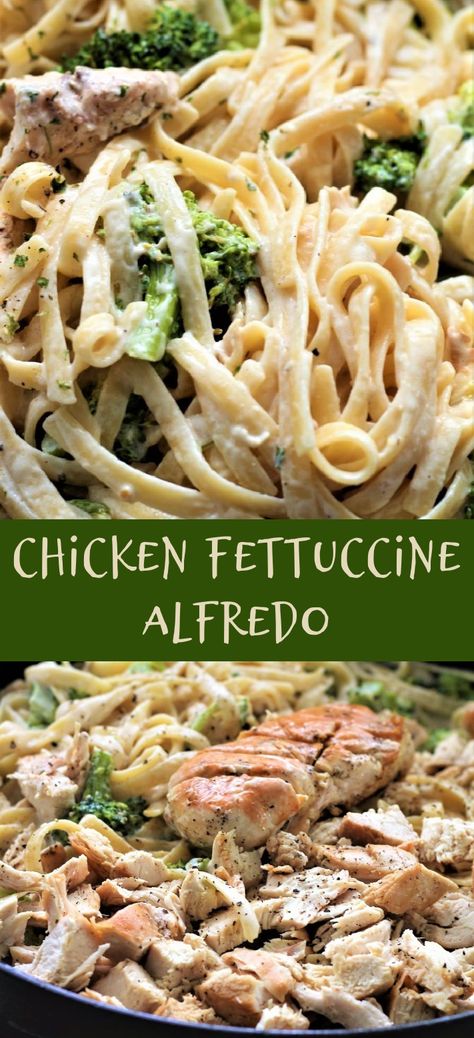 Chicken Brocolli Alfredo, Chicken Broccoli Fettuccine Alfredo, Fettucini Alfredo Chicken, Chicken Fettuccine Alfredo Recipe, Easy Chicken Fettuccine Alfredo, Fetuchini Alfredo, Fettucini Alfredo Recipe, Fetuccini Alfredo, Chicken Fettuccini Alfredo