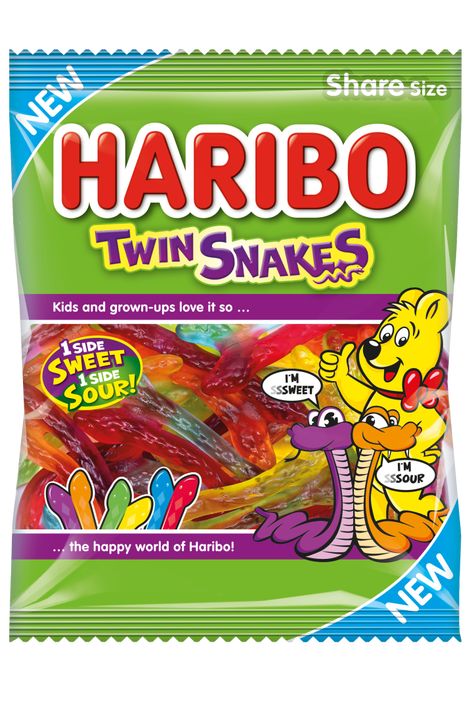 Twin Snakes – HARIBO Twin Snakes, Harry Potter Party Favors, Gummi Candy, Haribo Candy, Candy Buffet Tables, Flavor Combinations, Aquatic Plant, Artificial Fruit, Candy Brands