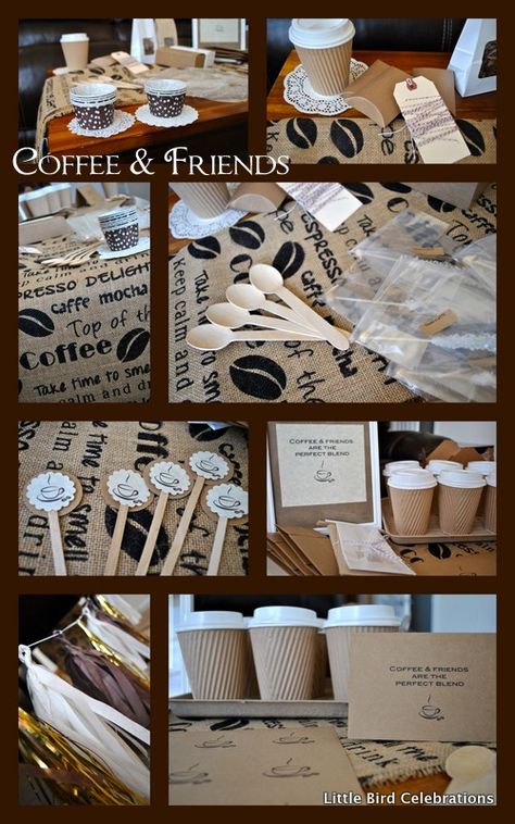 Breakfast Party Decorations, Coffee Themed Party, Coffee Bar Party, Coffee Social, Starbucks Party, Coffee And Friends, Cafe Theme, Coffee Friends, Caffe Mocha