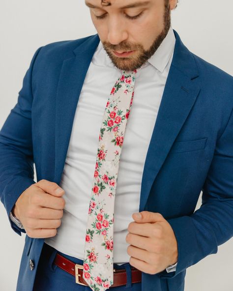 Tie Tuesday featuring our Rose Garden floral tie! 🌺 #tie #necktie #skinnytie #floraltie #suitup #springfashion #groom Dress Code Wedding, Creative Cocktail, Guest Attire, Flower Party, Garden Party Wedding, Wedding Attire Guest, Cocktail Attire, Groomsmen Attire, Wedding Suit