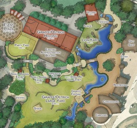 Theme Park Planning, Zoo Drawing, Giraffe Feeding, Zoo Games, Zoo Inspiration, Zoo Map, Zoo Tycoon, Landscape Architecture Diagram, Zoo Design