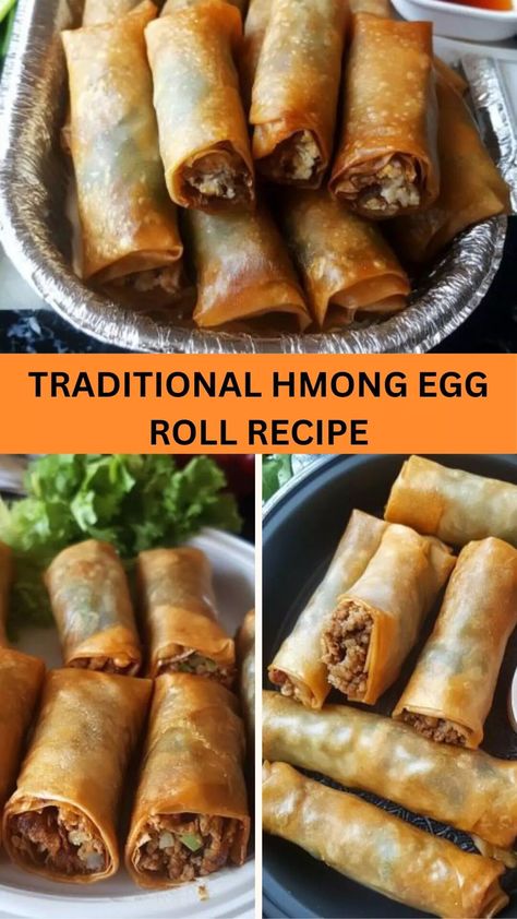 Traditional Hmong Egg Roll Recipe – Bite Blaze Hmong Egg Rolls, Hmong Egg Rolls Recipes, Egg Roll Sauce, Hmong Recipes, Savory Rolls, Hmong Food, Egg Roll Recipe, Rice Rolls, Food Truck Ideas