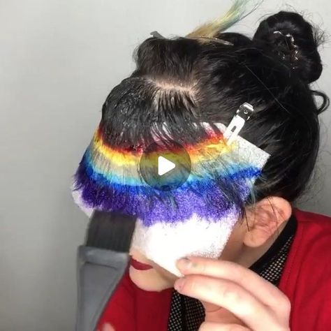 Hair Color Clique on Instagram: "🖤🌈Rainbow BANGS 2.0🌈🖤 by artist @caitlinfordhair
・・・
🔥💁🔥
👩‍🔬🎨👨‍🔬
🦋FOLLOW @hair_color_clique 🍭🍭🍭
🦋LOVE @hair_color_clique 🍫🍫🍫" Rainbow Hair Color Short, Rainbow Hair Underneath, Rainbow Bangs, Rainbow Hair Color, Rainbow Hair, Love Hair, Bangs, Hair Color, Rainbow