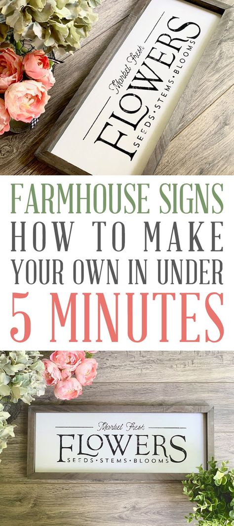 Farmhouse Signs Diy, Diy Farmhouse Ideas, Diy Farmhouse Decoration, Fresh Flower Market, Cottage Market, Signs To Make, Farm Signs, Diy Wood Signs, Signs Diy