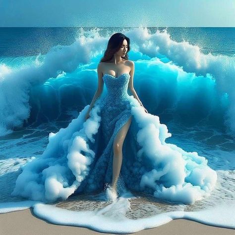 Ocean Dress Inspiration, Sea Inspired Outfits, Ocean Inspired Dress, Ocean Dress, Fantasy Dresses, Cute Prom Dresses, Fantasy Gowns, Pretty Prom Dresses, Fairytale Dress