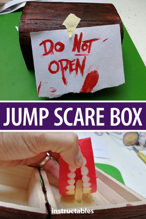 Have fun with your friends with this jump scare box that contains a pair of fake wind up teeth that will jump and shake when the box is opened. #Instructables #halloween #prank #AprilFools #toy Funny P, Easy Pranks, Diy Robot, Jump Scare, Stem Activity, Funny Weekend Quotes, Easy Halloween Crafts, Diy Projects For Kids, Science Project