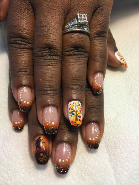 Thanksgiving nails Short Nail Designs Winter, October Nail Designs, Nail Designs Winter, Nail Designs Fall, Fall Manicure, October Nails, Cute Nails For Fall, Nail Design Inspiration, Creative Nail Designs