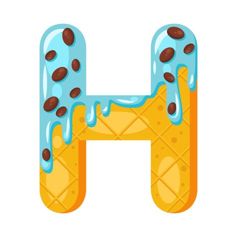 Letter H Design, Donut Cartoon, Candy Letters, L Icon, Vanellope Y Ralph, Alphabet Letters Images, H Alphabet, Classroom Diy, H Letter