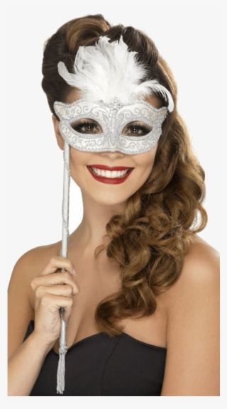 Masquerade Hairstyles, White Masquerade Mask, Masquerade Party Ideas, Silver Masquerade Mask, Luxury Mask, Masquerade Halloween, Feather Mask, Masked Ball, Ball Hairstyles