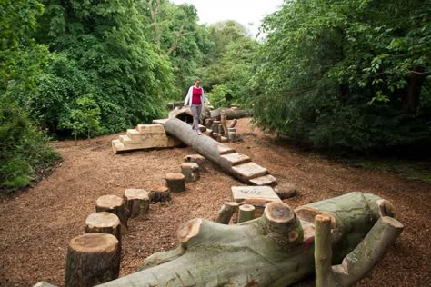 Natural Outdoor Playground, Natural Play Spaces, Outdoor Play Space, Outdoor Play Spaces, Play Garden, Outdoor Play Areas, Diy Playground, Kids Outdoor Play, Natural Playground