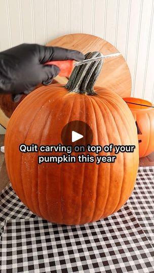 1.8K views · 9K reactions | If you’ve been a top pumpkin carver forever — it’s time to switch things up… literally! Turn that pumpkin over and get ready to make that pumpkin last a little longer. All you’ll need is a deep bowl (glass recommended). The bowl allows the stem to stay off the floor, protecting it. When you’re finished scooping out the pumpkin, simply turn it over to finish carving! Happy Carving!   #pumpkinmasters #pumpkin #pumpkins #Halloween #halloweendecor #halloweencostume #pumpkinpatch #pumpkinseason #fallstyle #falldecor #fall #fallvibes #spooky #spookyseason #spookyvibes #diy #diycrafts #diyprojects #lifehacks #carving #pumpkincarving #jackolantern | Pumpkin Masters | thecowboycameraman · Slowed Macarena How To Carve A Pumpkin, Duck Pumpkin, Pumpkin Masters, Pumpkin Carver, Something Wicked, Pumpkin Seasoning, Fall Harvest, A Pumpkin, Pumpkin Patch