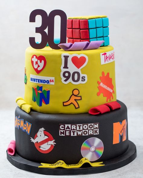 30th Birthday Cake 90s Theme, 90s Birthday Cake For Men, 30 Birthday Ideas For Men Cake, 90s Theme Cake Ideas, 90s Theme Birthday Cake, 90s Cake Ideas, 90s Birthday Cake, 90s Cake, Is It Cake