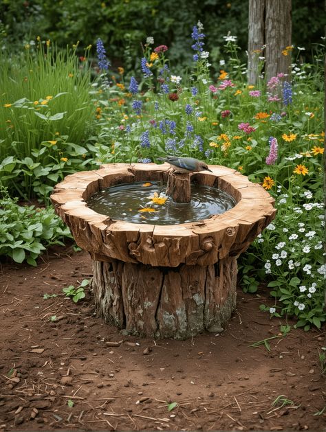 25 DIY Birdbath Ideas – The DIY Desire Diy Birdbath Ideas, Layer A Bed, Hallway Christmas Decor, Birdbath Ideas, Bird Baths Homemade, Scrap Wood Christmas, Diy Birdbath, Christmas Decor Green, Cake Luxury