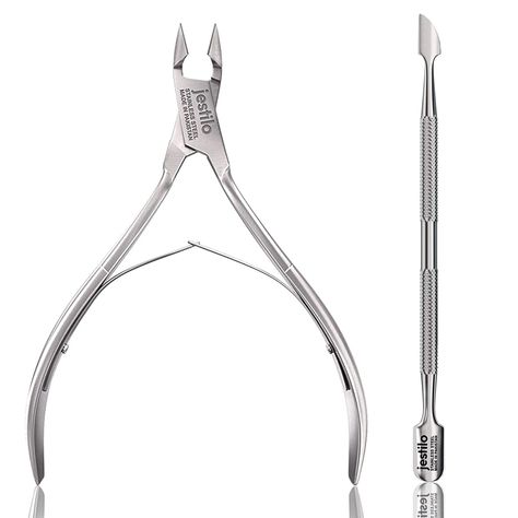 Jestilo Cuticle Remover Tool Set with Cuticle Cutter and Cuticle Pusher - Stainless Steel Professional Cuticle Nipper and Pusher Nail Care Tools for Salon and Level Mani-Pedi at Home - Silver (Silver) Nail Care Tools, Gel Nail Polish Remover, Spa Manicure, Skin Care Salon, Cuticle Nipper, Pedicure Set, Cuticle Remover, Nail Cuticle, Cuticle Pusher