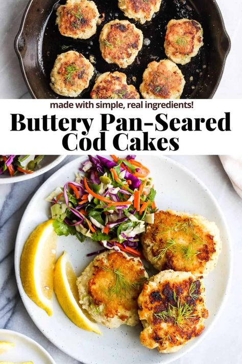 Cod Breakfast Recipes, Cod Cakes Recipes, Paleo Cod, Cod Fish Cakes, Cod Cakes, Pacific Cod, Atlantic Cod, Fish Cakes Recipe, Fun Meals