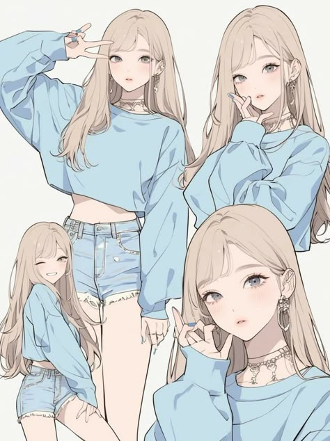 Cute Art Styles, Anime Poses Reference, Female Character Design, Anime Poses, Character Portraits, الرسومات اللطيفة, Cute Characters, Fashion Mode, Anime Outfits