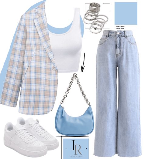 Light Blue Outfit Ideas, Royal Blue Outfit Ideas, Navy Blue Outfits, Pastel Blue Outfit, Light Blue Outfit, Blue Outfit Ideas, Baby Blue Outfit, Sky Blue Outfit, Blue Cafe