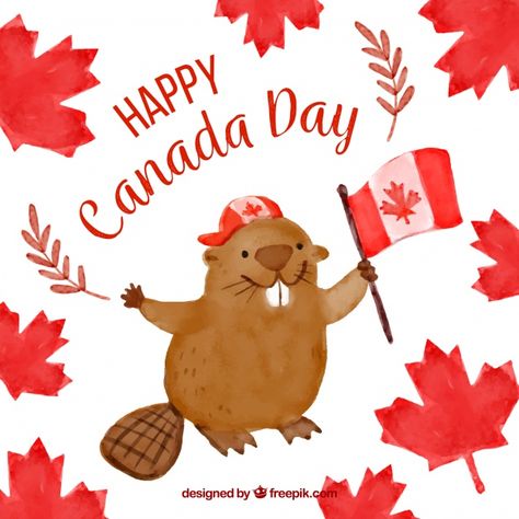 Watercolor background with cute beaver for canada day Free Vector Canada Day Pictures, Canada Day Images, Best Greeting Cards, Happy Birthday Canada, Pastry Cookies, Canadian Things, Desserts Chocolate, Chocolate Party, Cookies Pastry