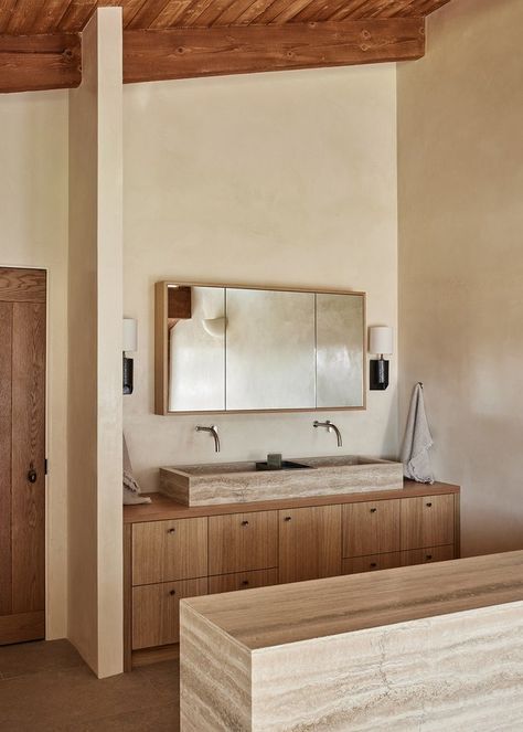 Corinne Mathern | Santa Ynez Ranch Home Apartment Flip, Hotel Style Bathroom, Interior Bathroom, Design Villa, Santa Ynez, Australian Architecture, Ranch Style Home, Wood Vanity, Hotel Style