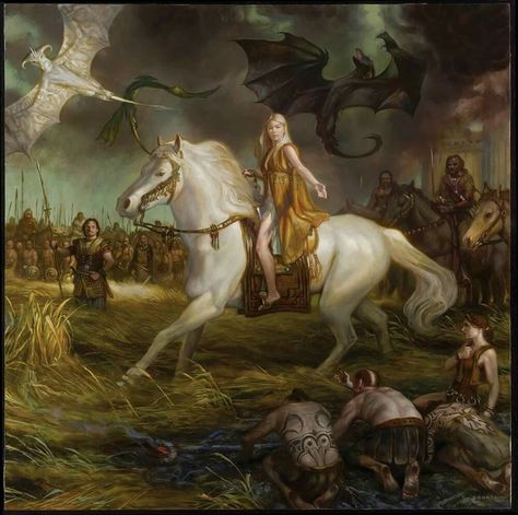 Mother of Dragons by Donato Giancarlo Donato Giancola, The Mother Of Dragons, Ned Stark, Anniversary Art, Concept Art World, Asoiaf Art, Song Of Ice And Fire, Jaime Lannister, Gra O Tron