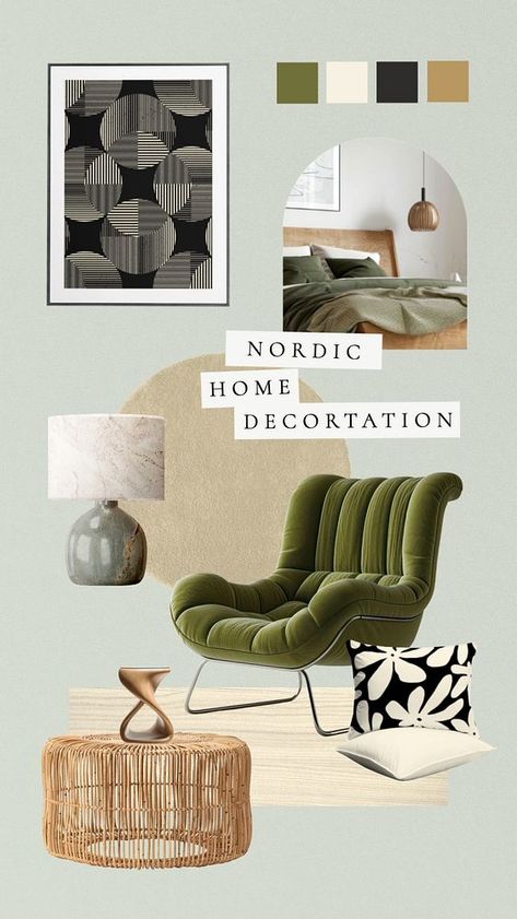 Green interior design mood board mockup, customizable design | premium image by rawpixel.com / Wan Nordic Wallpaper, Mood Board Collage, Bedroom Mockup, Collage Bedroom, Interior Collage, Mood Board Bedroom, Board Collage, Esthetician Room Decor, Aesthetic Interior Design