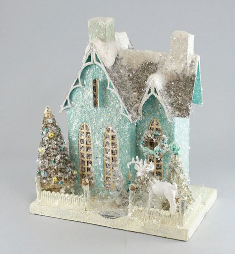 Puts Houses, Putz Village, Putz House, Christmas Houses, Mini Houses, Christmas Village Houses, Glitter Houses, Christmas Glitter, Village Display