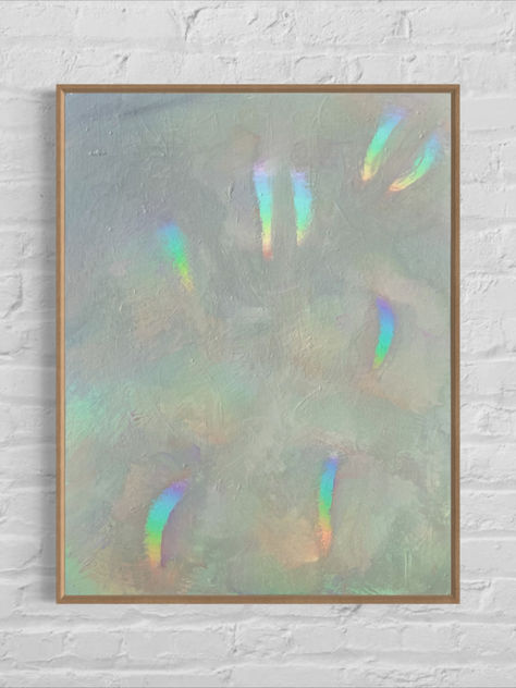 Holographic Painting Art, Iridescent Acrylic Painting, Prism Painting, Iridescent Spray Paint, Iridescent Painting, Iridescent Watercolor Paintings, Rainbow Oil Painting, Pop Painting, Prism Rainbow