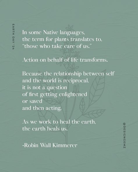 Happy Earth Day 🌎 🌿💙 I love sharing this quote because it encapsulates how connected we are to our Mother Earth. She is us, and we are her. “As we work to heal the Earth, the Earth heals us.” Let’s protect her, we only have one. #earthday #motherearth #happyearthday #earthlings #plants #plantpower #plantmama #plantas #plantart #plantitas Connected Quotes, Mother Earth Quotes, Mother Nature Quotes, Earth Quotes, Happy Earth Day, Everything Is Connected, Happy Earth, Remind Yourself, April 22