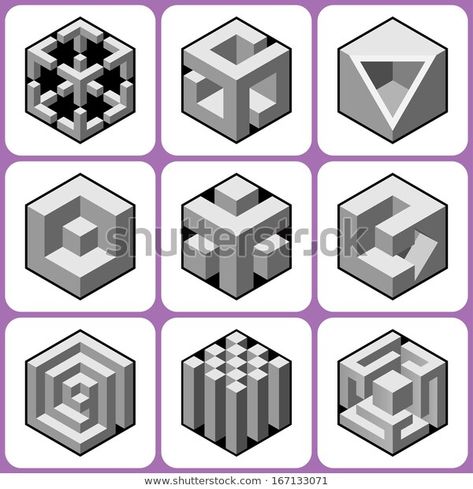 Isometric Drawing Exercises, Cubes Architecture, Art Effects, Isometric Drawing, Geometric Shapes Art, Sketch Tattoo, Isometric Art, Optical Illusions Art, Cube Design