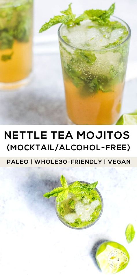 Nettle Tea, Tea Cocktail Recipes, Cheers To That, Mojito Recipe, Tea Cocktails, Herbal Drinks, Herbal Healing, Mocktail Recipe, Whole 30 Recipes