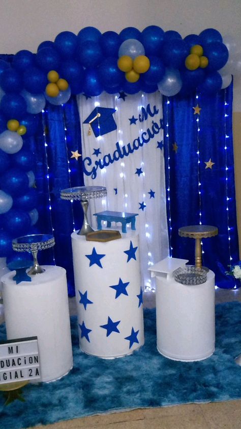 Graduation Diy, Balloon Decorations Party, Balloon Decorations, Graduation Party, Blue Backgrounds, Balloons, Blue